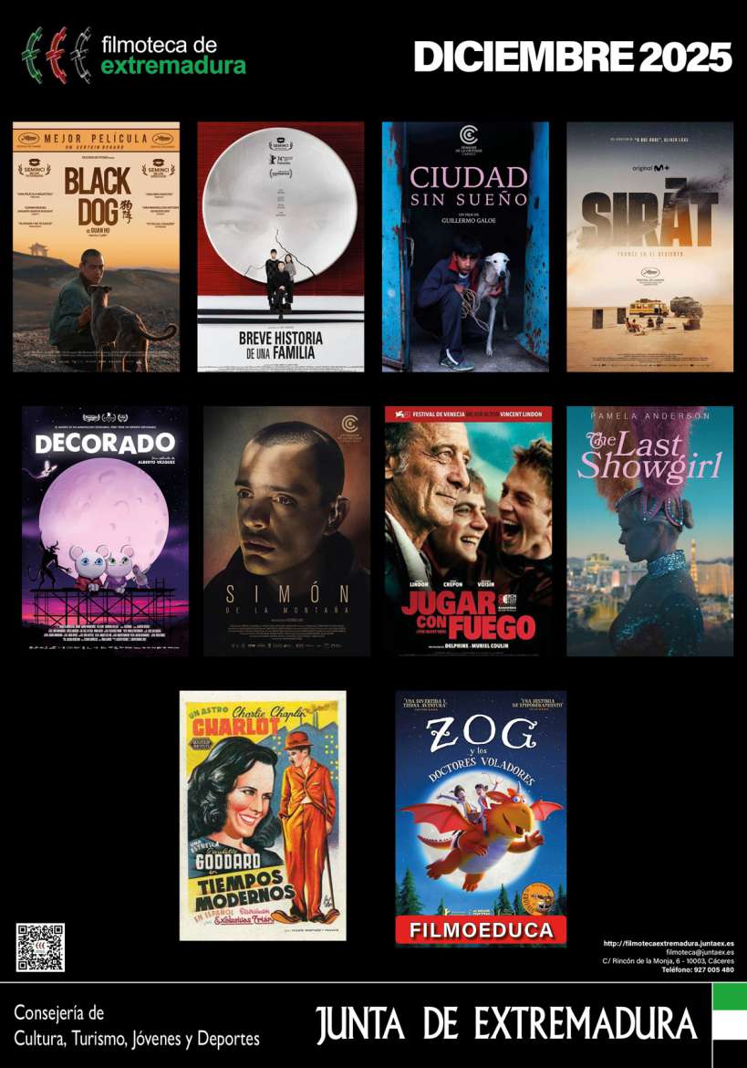 Filmoteca de Extremadura - Cartel Diciembre 2025