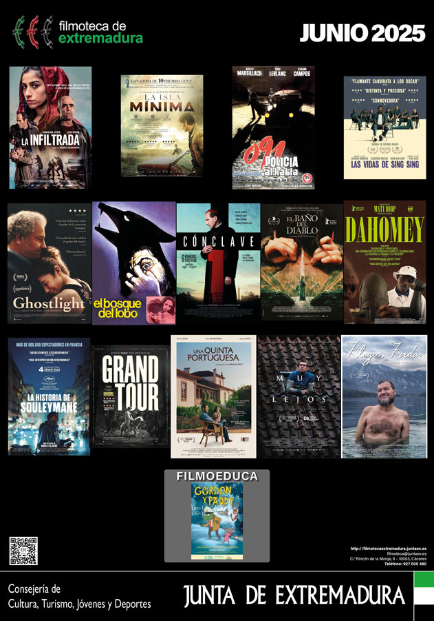 Filmoteca de Extremadura - Cartel Junio 2025