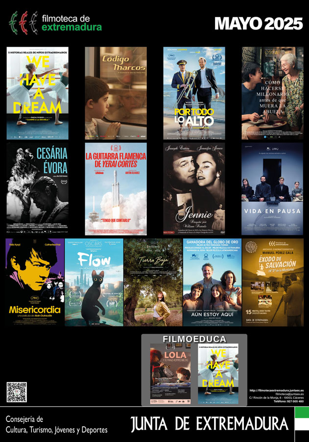 Filmoteca de Extremadura - Cartel Mayo 2025