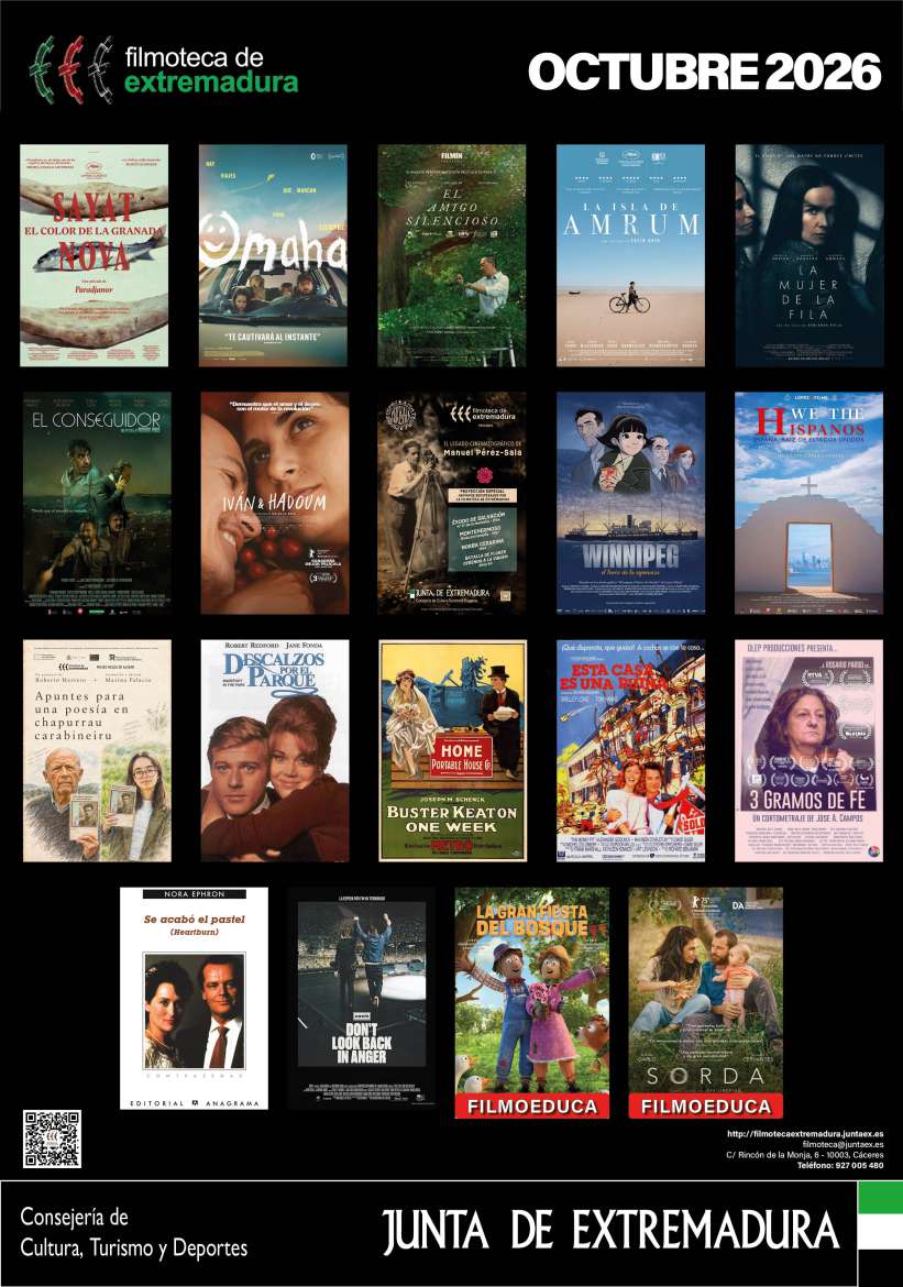 Filmoteca de Extremadura - Cartel octubre 2026